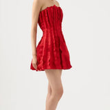 Aje Hybrid Strapless Mini Dress in Scarlett Red