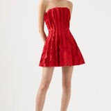 Aje Hybrid Strapless Mini Dress in Scarlett Red