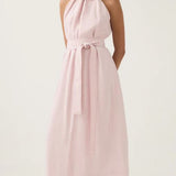 Aje Mariel Trapeze Midi Dress in Soft Pink