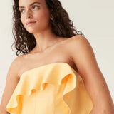 Aje Shallows Strapless Gown in Marigold Yellow