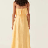 Aje Shallows Strapless Gown in Marigold Yellow