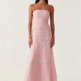 Aje Soundscape Maxi Dress in Chalk Pink