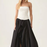 Aje Violette Bubble Hem Maxi Dress in Ivory/Black