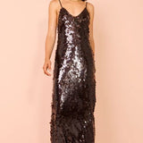 Alemais Geanie Sequin Gown in Chocolate