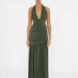 Christopher Esber Orion Gown in Bottle Green