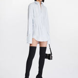 Dion Lee Tuxedo Corset Shirtdress in Steam