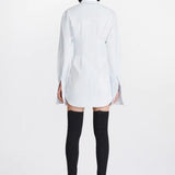 Dion Lee Tuxedo Corset Shirtdress in Steam