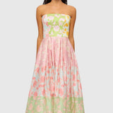 Leo Lin Ana Halterneck Maxi Dress in Anamone Splice Print