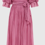 Leo Lin Emma Midi Dress in Rouge Pink