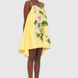 Leo Lin Felicia Appliqué Floral Mini Dress - Sorbet Yellow