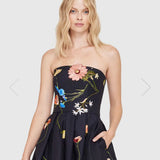 Leo Lin The Fields Embroidered Bustier Midi Dress