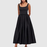 Leo Lin Colleen Midi Dress in Ebony