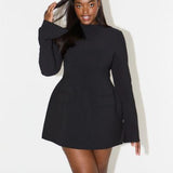 Odd Muse Ultimate Split Sleeve Mini Dress in Black