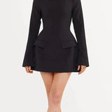 Odd Muse Ultimate Split Sleeve Mini Dress in Black