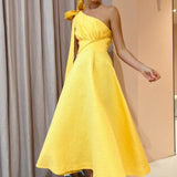 Rachel Gilbert Emilano Dress in Lemon Drop