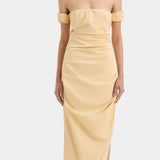 Sir Carmen Draped Gown in Light Peach