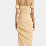 Sir Carmen Draped Gown in Light Peach