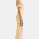 Sir Carmen Draped Gown in Light Peach