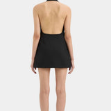 Sir Sandrine Halter Mini Dress in Black