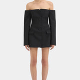 Sir Sandrine Tailored Mini Dress in Black