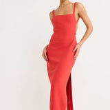 Sir Spoerri Backless Gown in Red