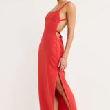 Sir Spoerri Backless Gown in Red